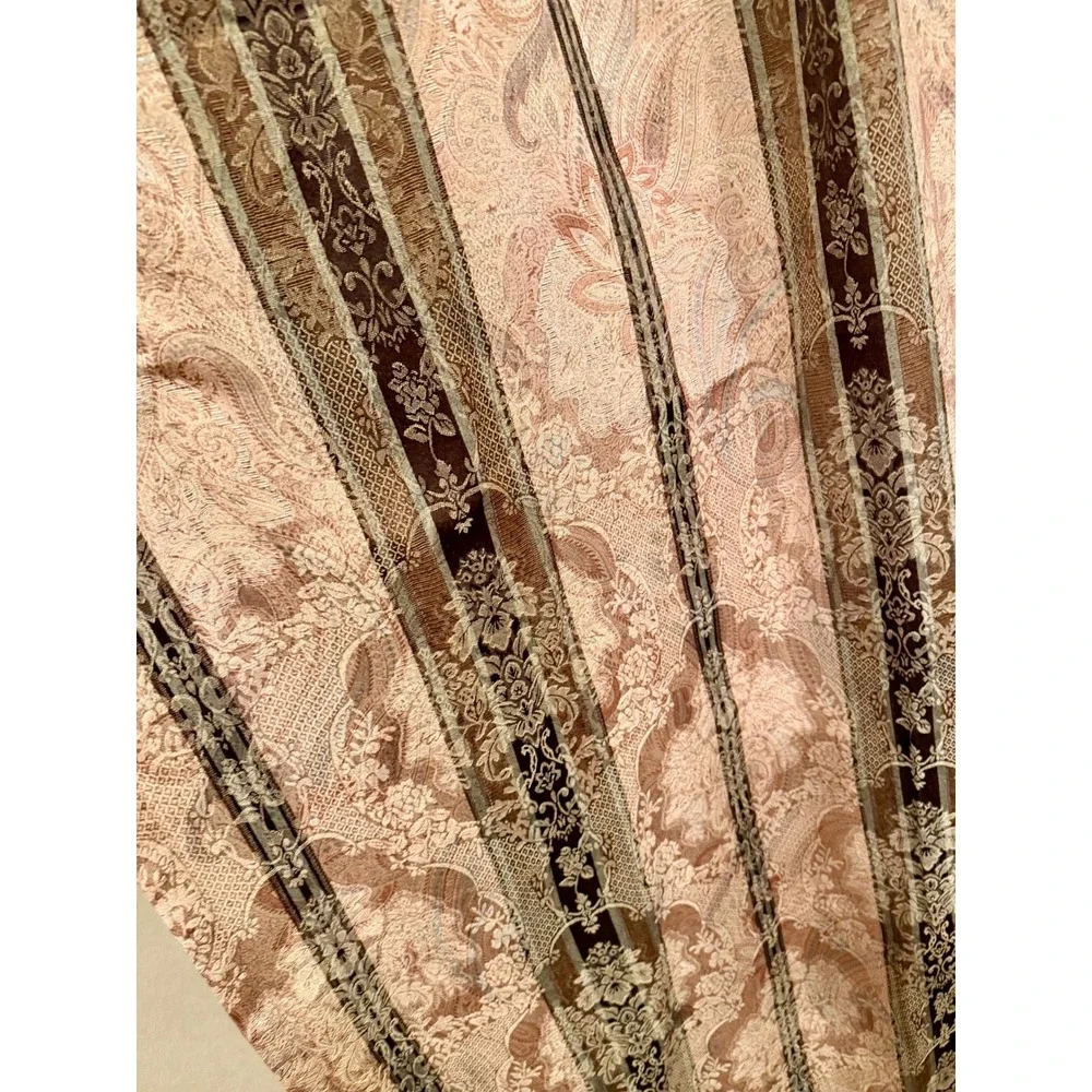 VTG Croscill‎ Dover Manor Striped Paisley 1 Panel Curtain Bronze Tan Lined